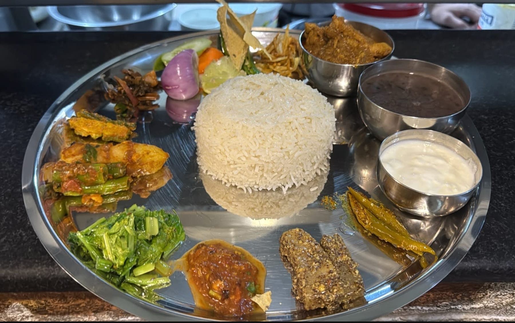 Thakali thali served at Swad Satkar